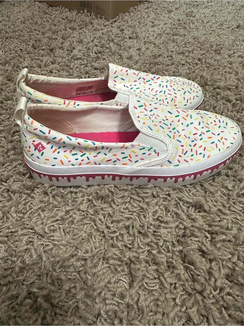 Sperry Sprinkle Slip-On Shoes - White with Multicolor Sprinkles - Picture 2 of 11